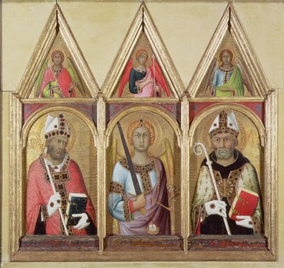 St. Geminianus, St. Michael und St. Augustinus, ca. 1319 (Detail) von Simone Martini